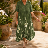 Adriana-Elise Cocoon Midi Dress - Green