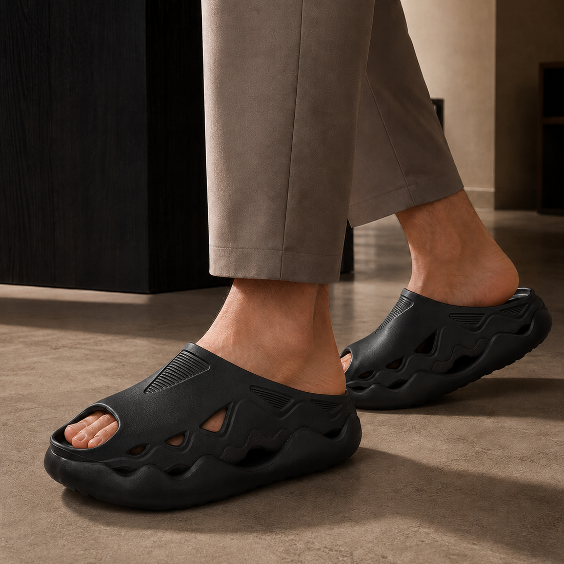 Monza Sculpted Slides - Spurs Black