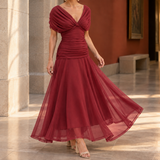 Sylvaine Draped Maxi Dress - Dark Red