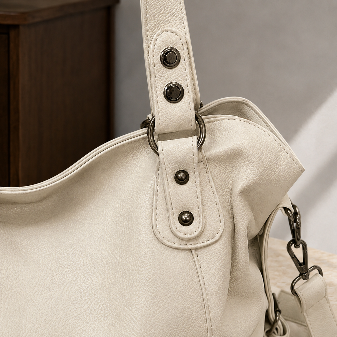 Caruso Studded Hobo Bag - Lead Product Detail