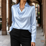 Nora-Jade Draped Blouse - Blue