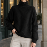Scarlett Textured Turtleneck - Black