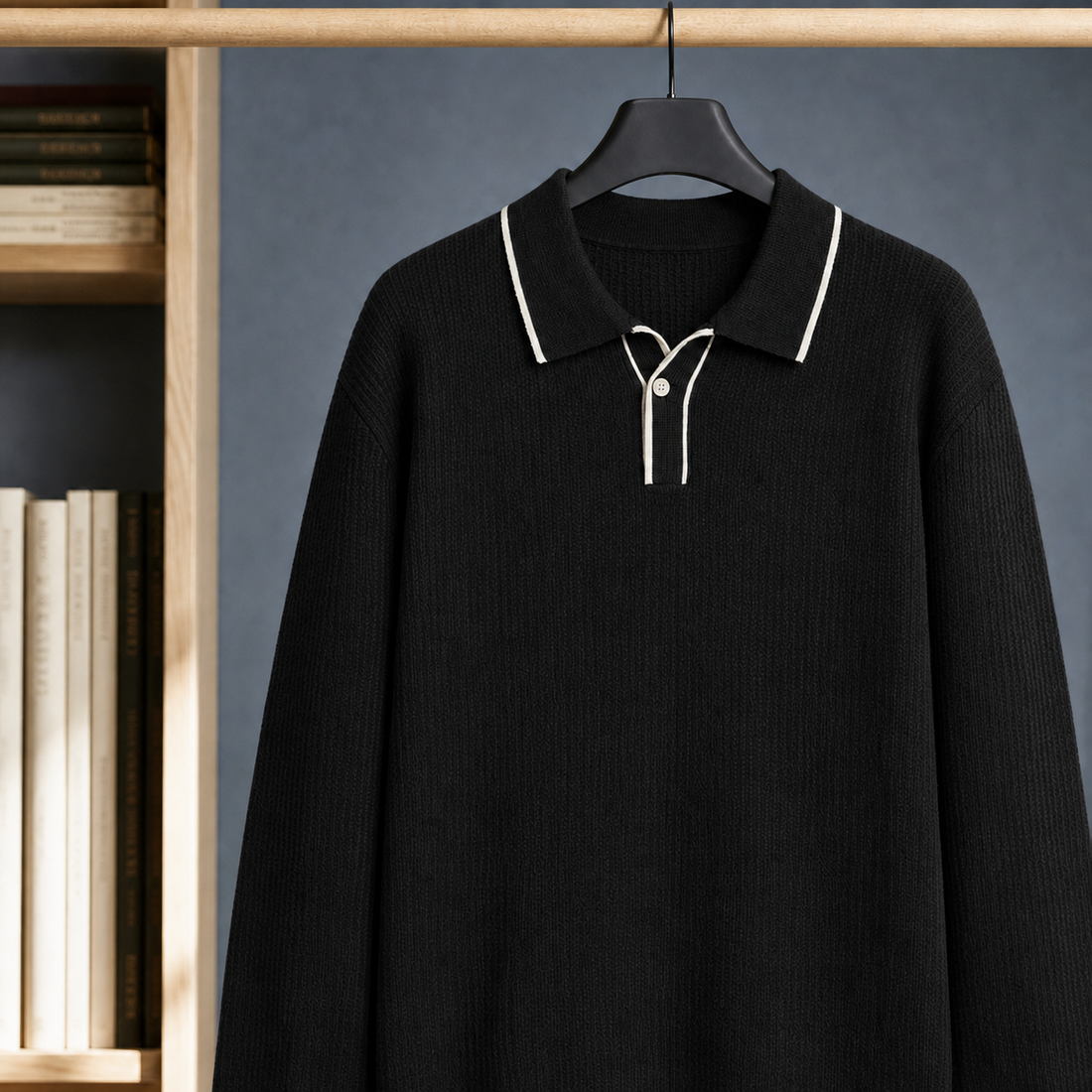 Augustus-Rhys Polo Sweater - Black