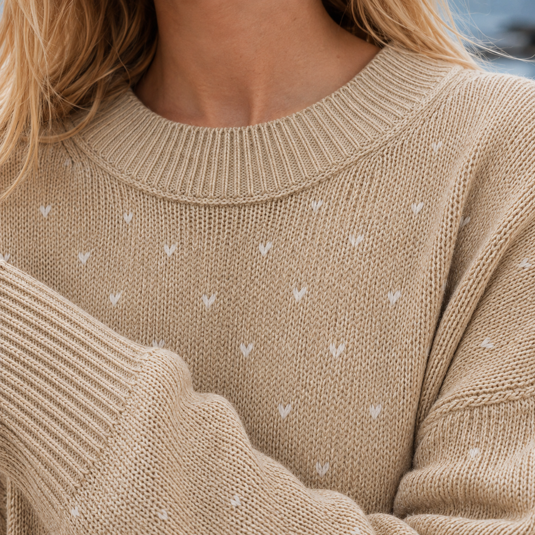 Pippa Heart Knit Sweater - Lead Product Detail