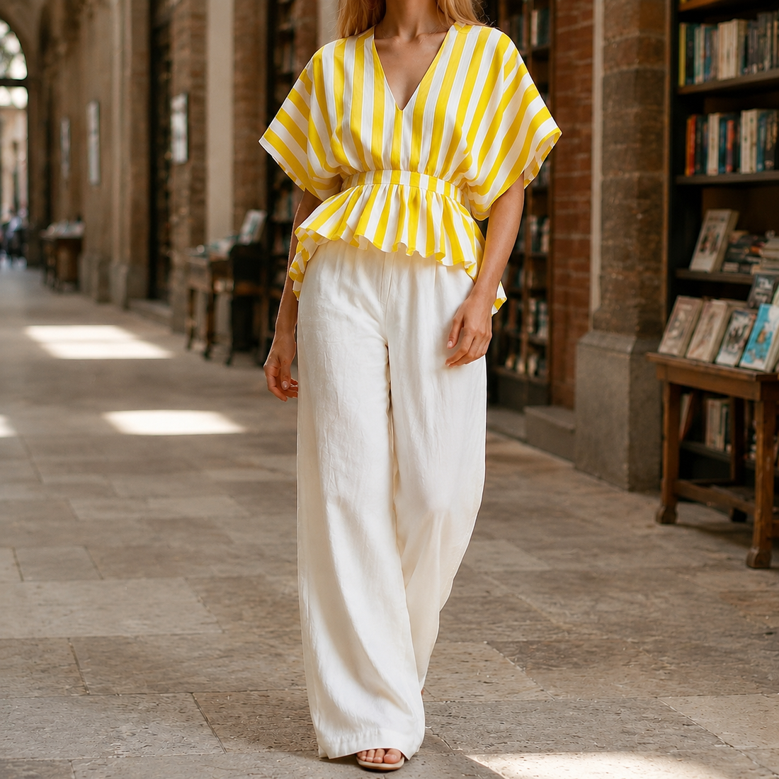 Maxine-Lane Wide Leg Set - Yellow
