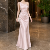 Martha-Grace Draped Maxi Dress - Mist Powder