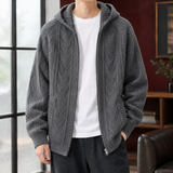 Macaire Cable Knit Jacket - Dark Gray