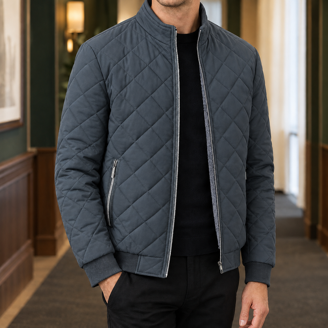 Archie Quilted Jacket - Gray
