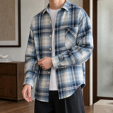 Cassian-Flynn Relaxed Overshirt - Blue