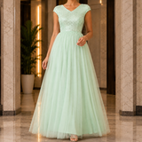 Francesca-Faye Sequin Maxi Dress - Light Green