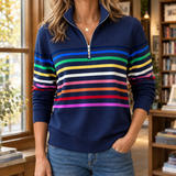 Adriana-Kate Quarter Zip Sweater - Blue