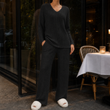 Sabine-Sage Ribbed Set - Black