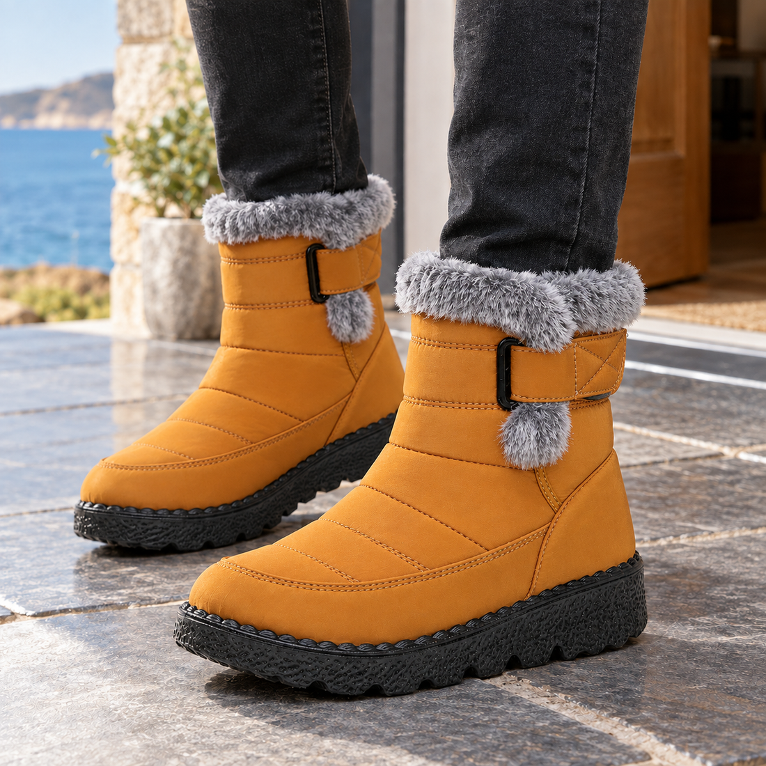 Veralli Quilted Winter Boots - Tan