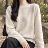 Calla-June Rhinestone Sweater - Beige