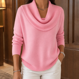 Cassia-Mae Draped Collar Sweater - Pink