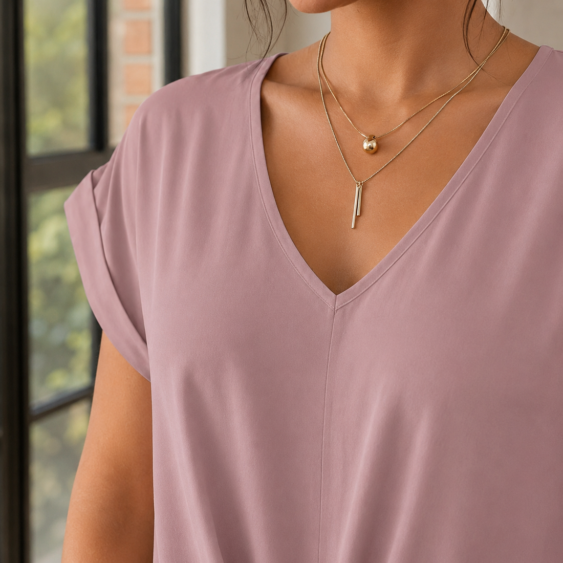 Willa V Neck Top - Lead Product Detail