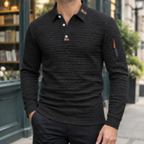Cyprian Textured Polo - Black