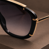 Antonia Sculpted Sunglasses - Lead Product Detail