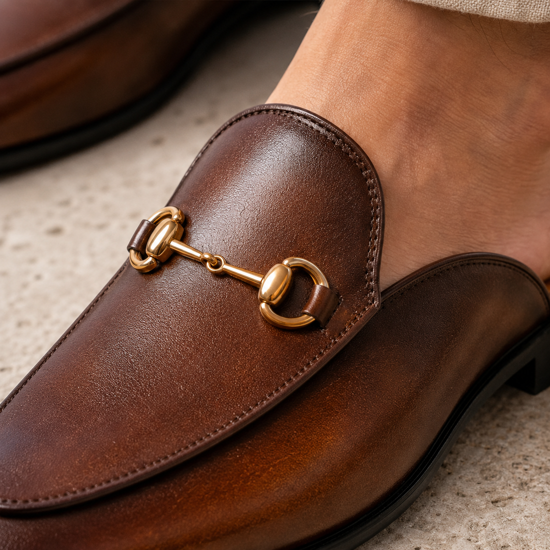 Lorenzo Horsebit Mules - Lead Product Detail
