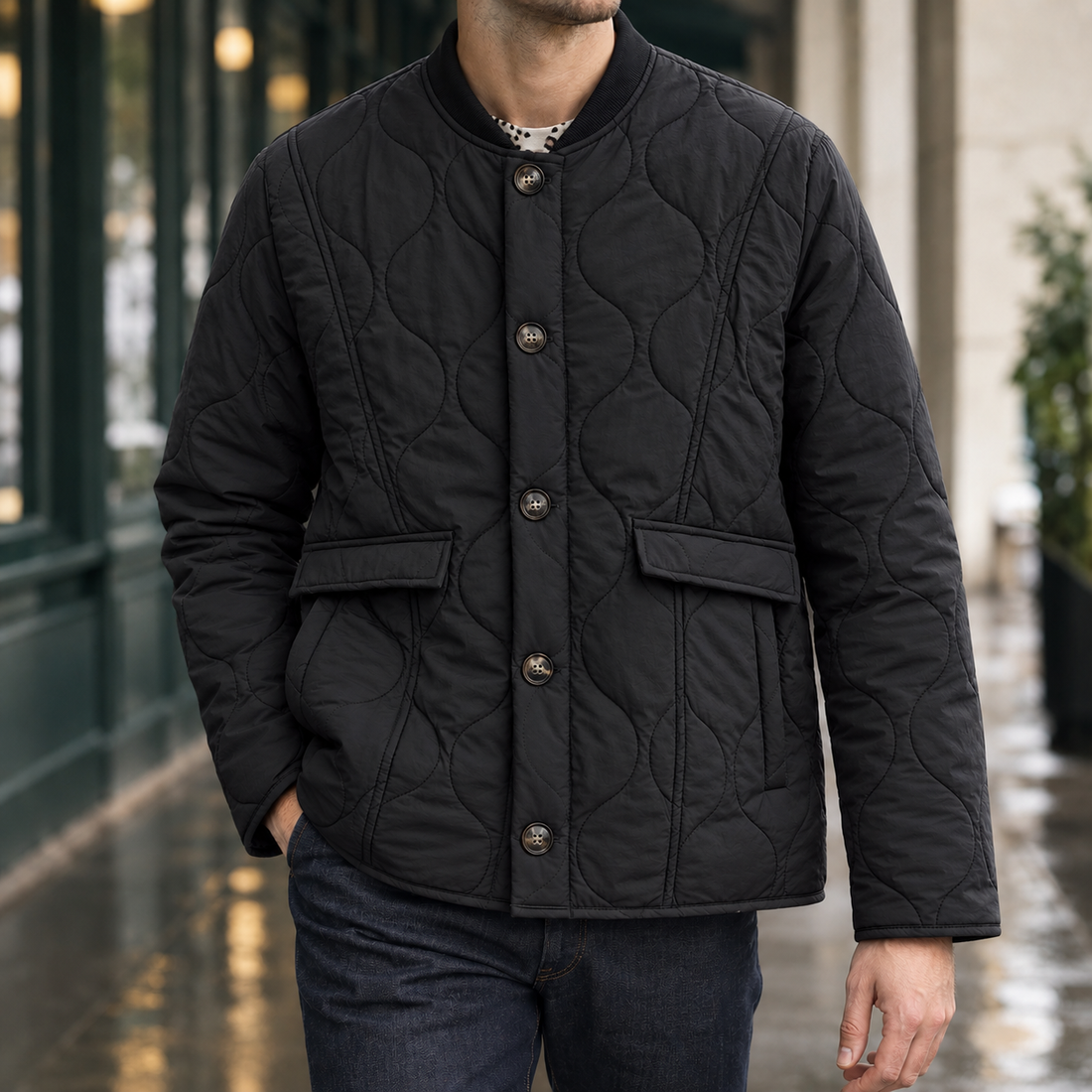 Philemon Quilted Jacket - Black