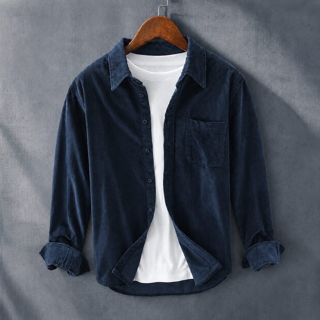 Samson Corduroy Shirt - Dark Blue