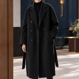 Briony Double-Breasted Coat - Black