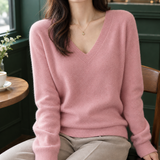 Angelique V-Neck Sweater - Pink