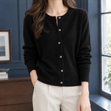 Lillian-June Round Neck Cardigan - Black