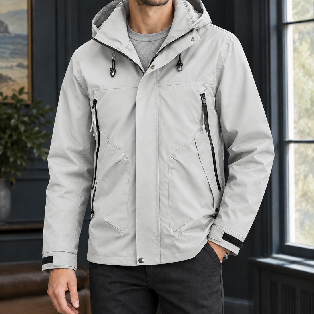 Jules Hooded Jacket - Light Gray