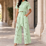 Fenna-June Wide-Leg Set - Green