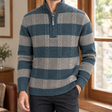 Alistair Striped Sweater - Teal Striped