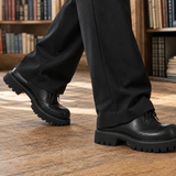 Zeno Chunky Derby Shoes - Black Heightening