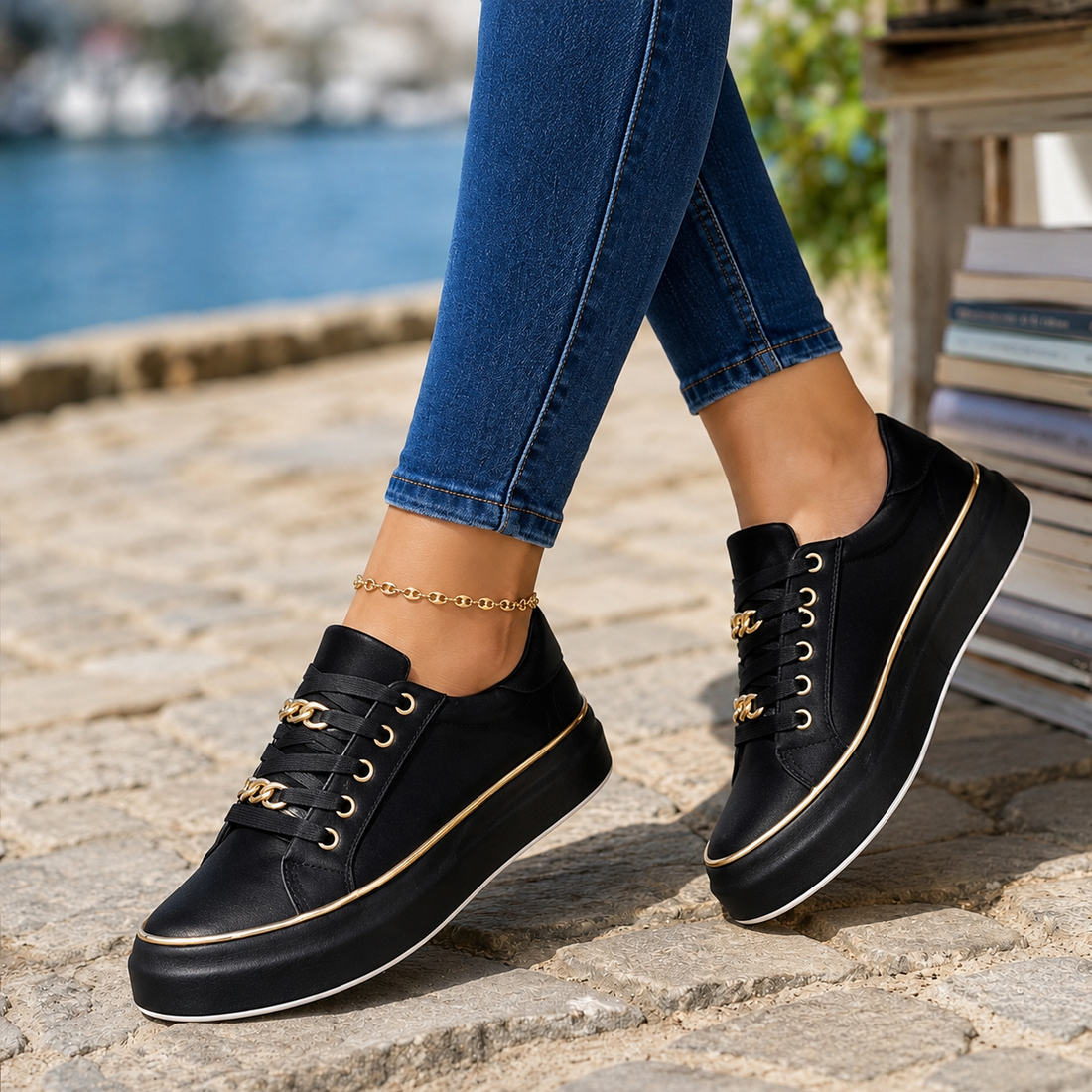 Fontana Orthopedic Sneakers - Black