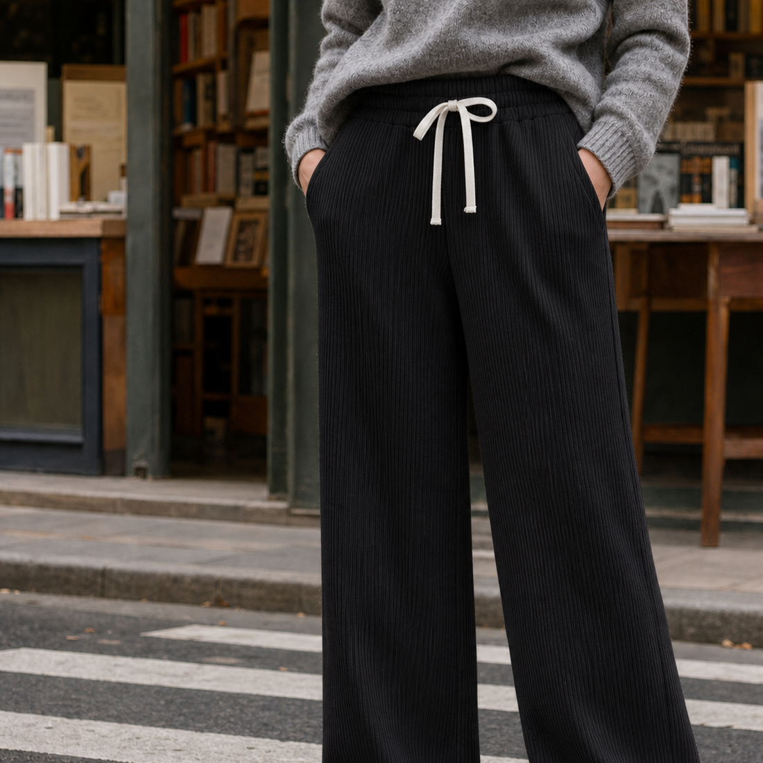 Grace-Eve Wide Leg Pants - Black