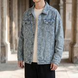 Sullivan Paisley Denim Jacket - Light Blue