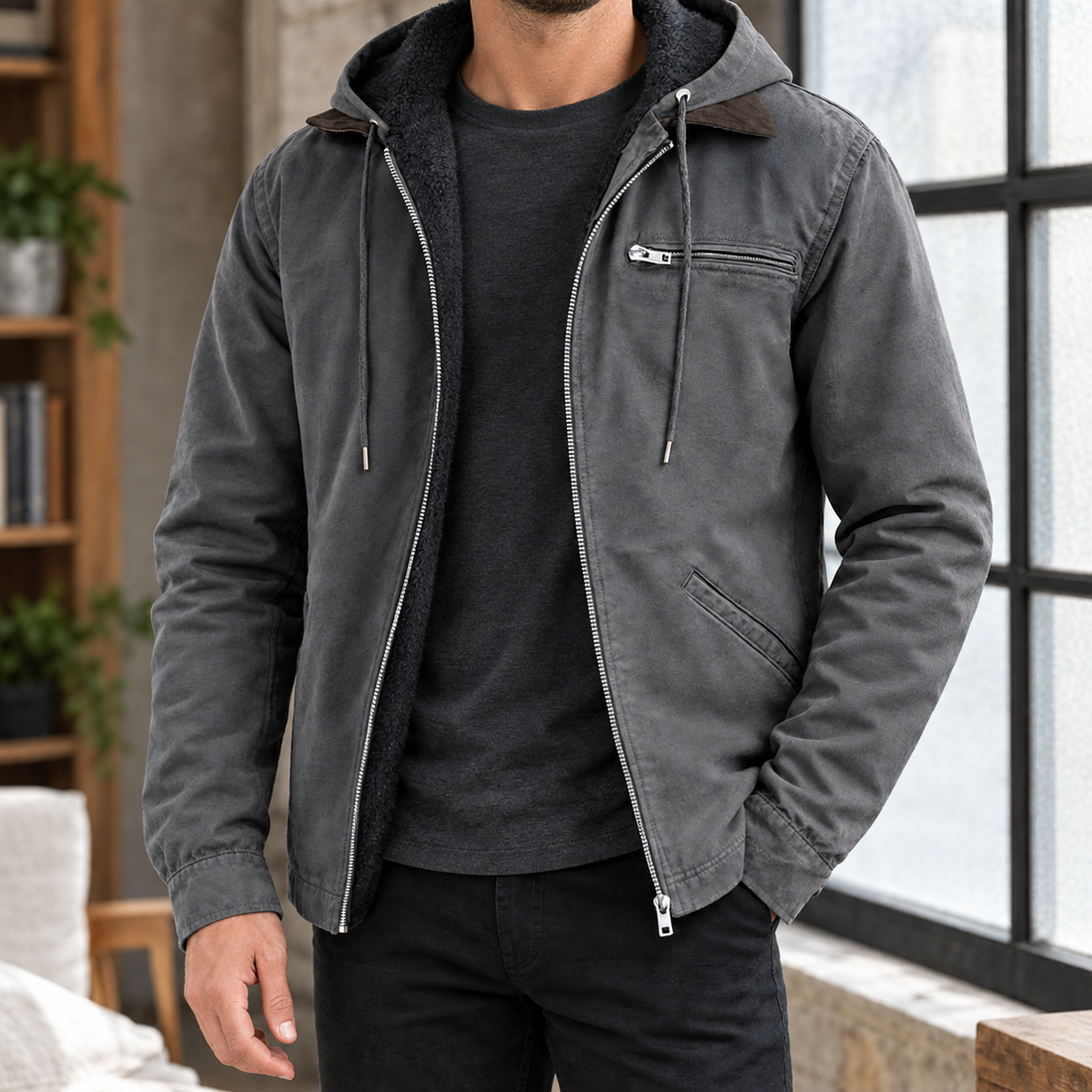 Edward Hooded Jacket - Gray