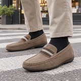 Bruni Striped Loafers - Khaki
