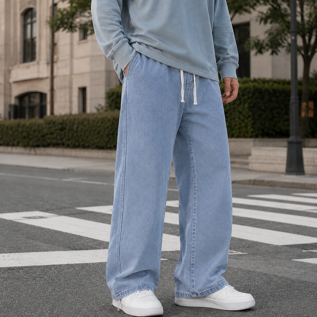 Esteban Wide Leg Jeans - Light Blue