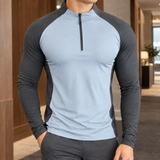 Amaury Quarter Zip Top - Light Blue
