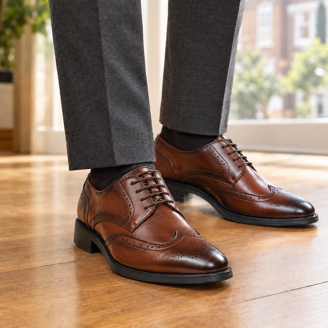 Sforza Leather Brogues - Dark Brown