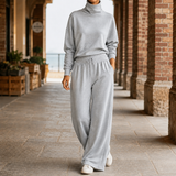 Estella-Faye High Neck Set - Light Gray