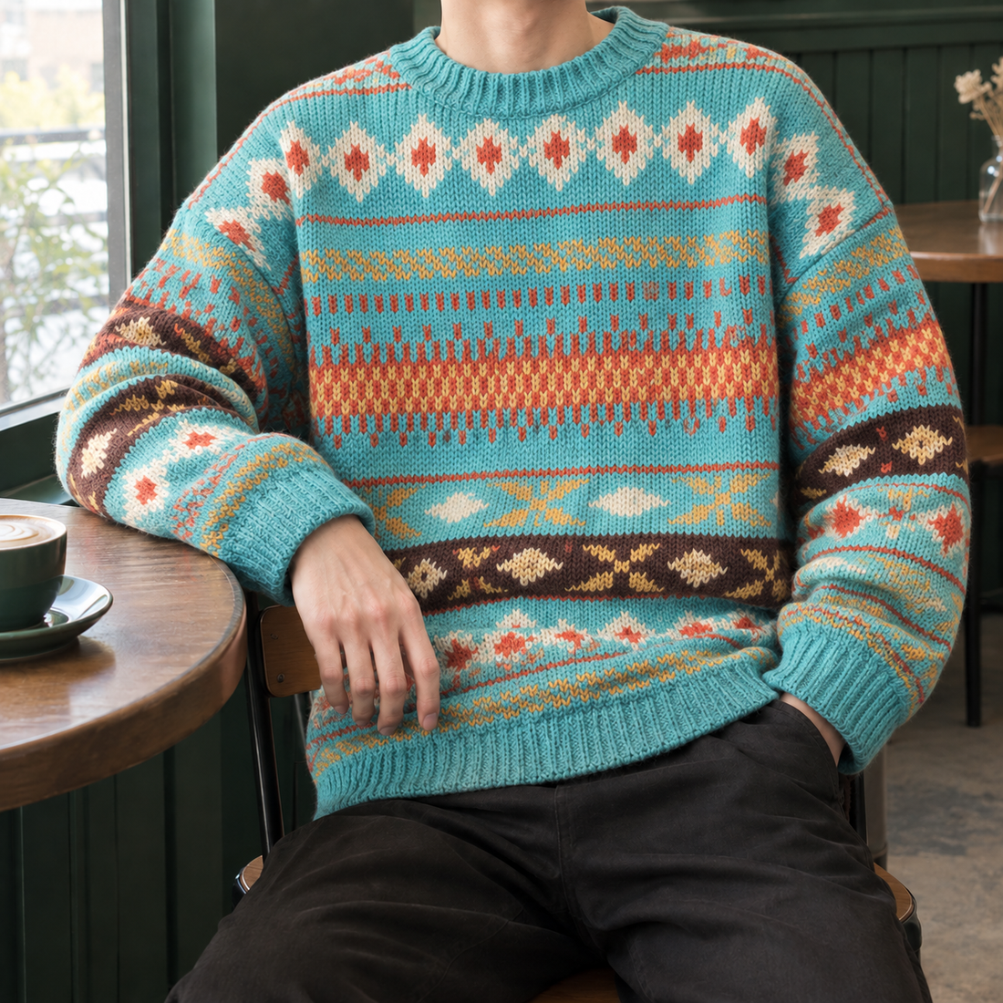 Fintan Fair Isle Sweater - Blue