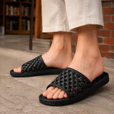 Melis Textured Slides - Black