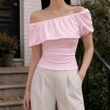 Capucine Ruffled Top - Pink