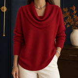 Sibylla Cowl Neck Sweater - Red