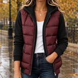 Darcy-Rae Puffer Vest Set - Wine Red