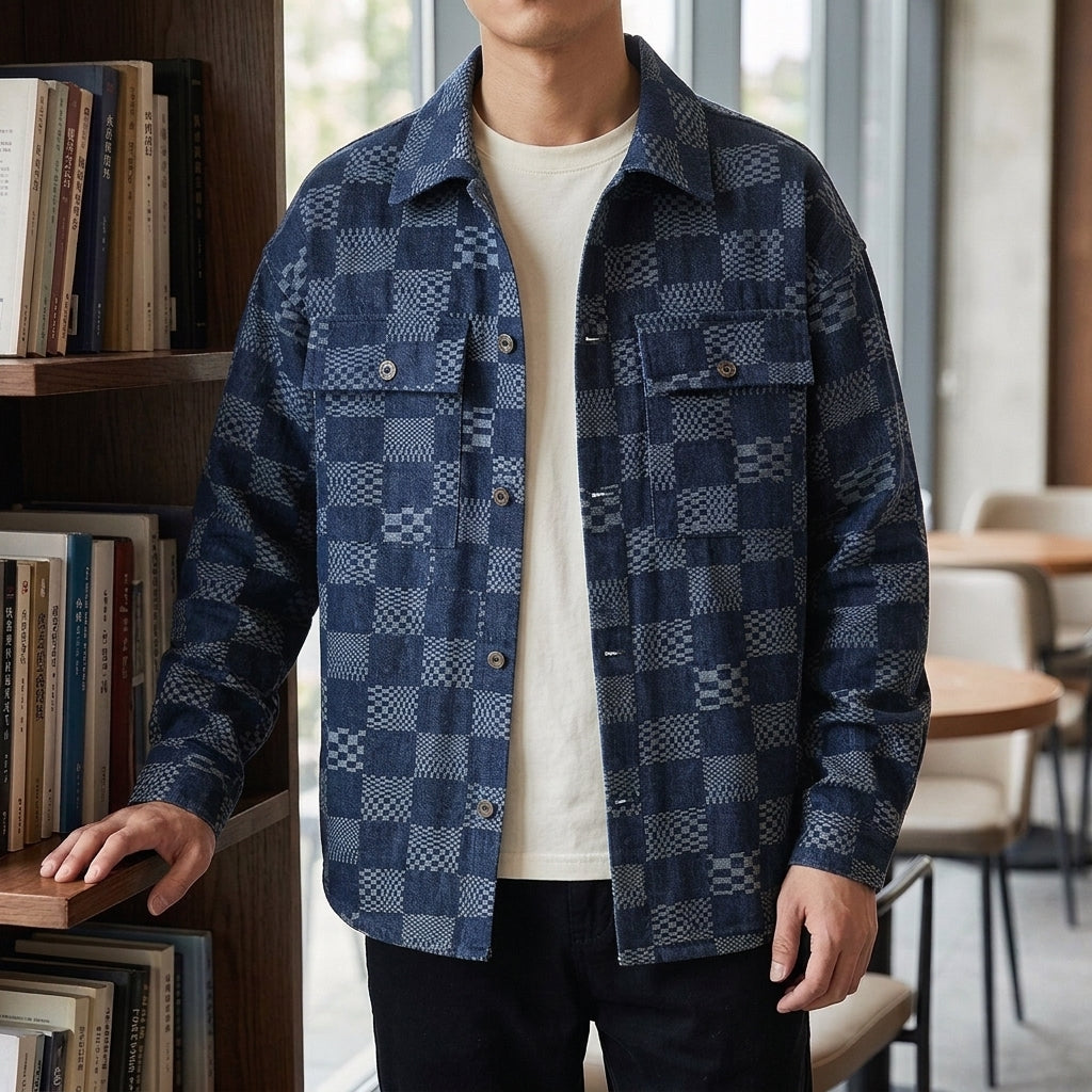 Magnus Patchwork Jacket - Blue