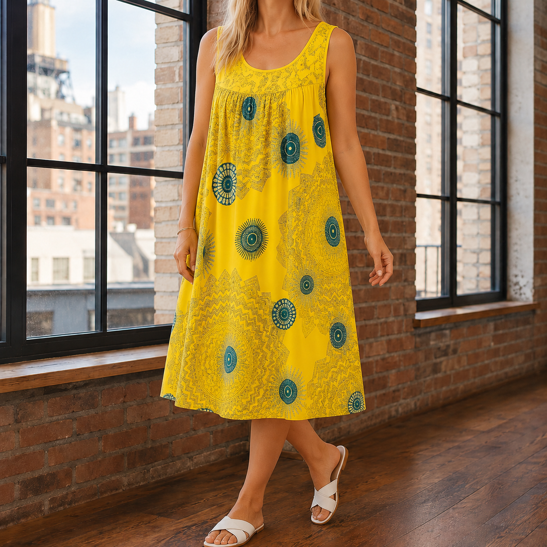 Leonie-Mae Openwork Dress - Yellow