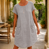 Talia-Mae Relaxed Midi Dress - Gray