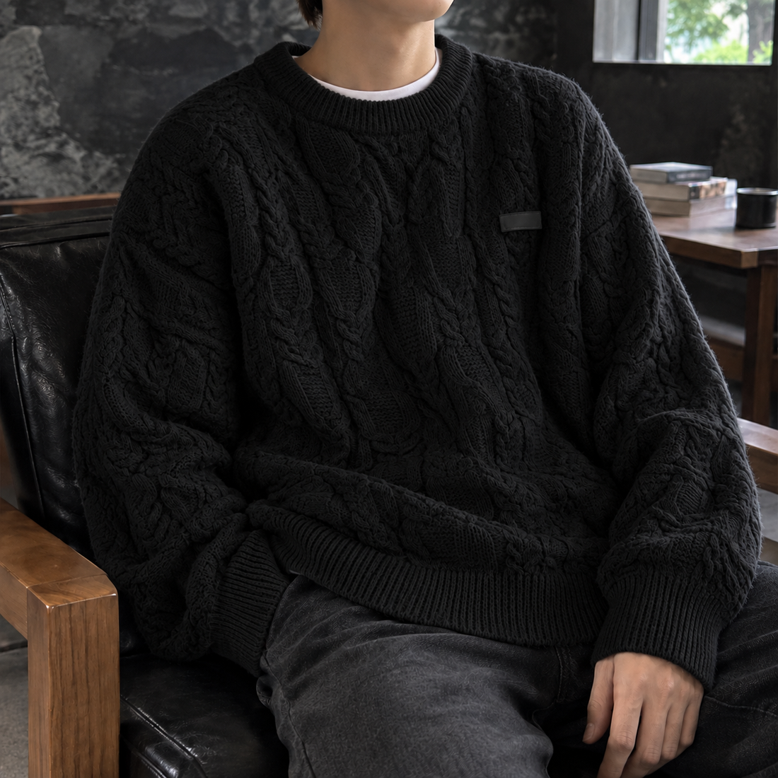Emrys Cable Knit Sweater - G Black